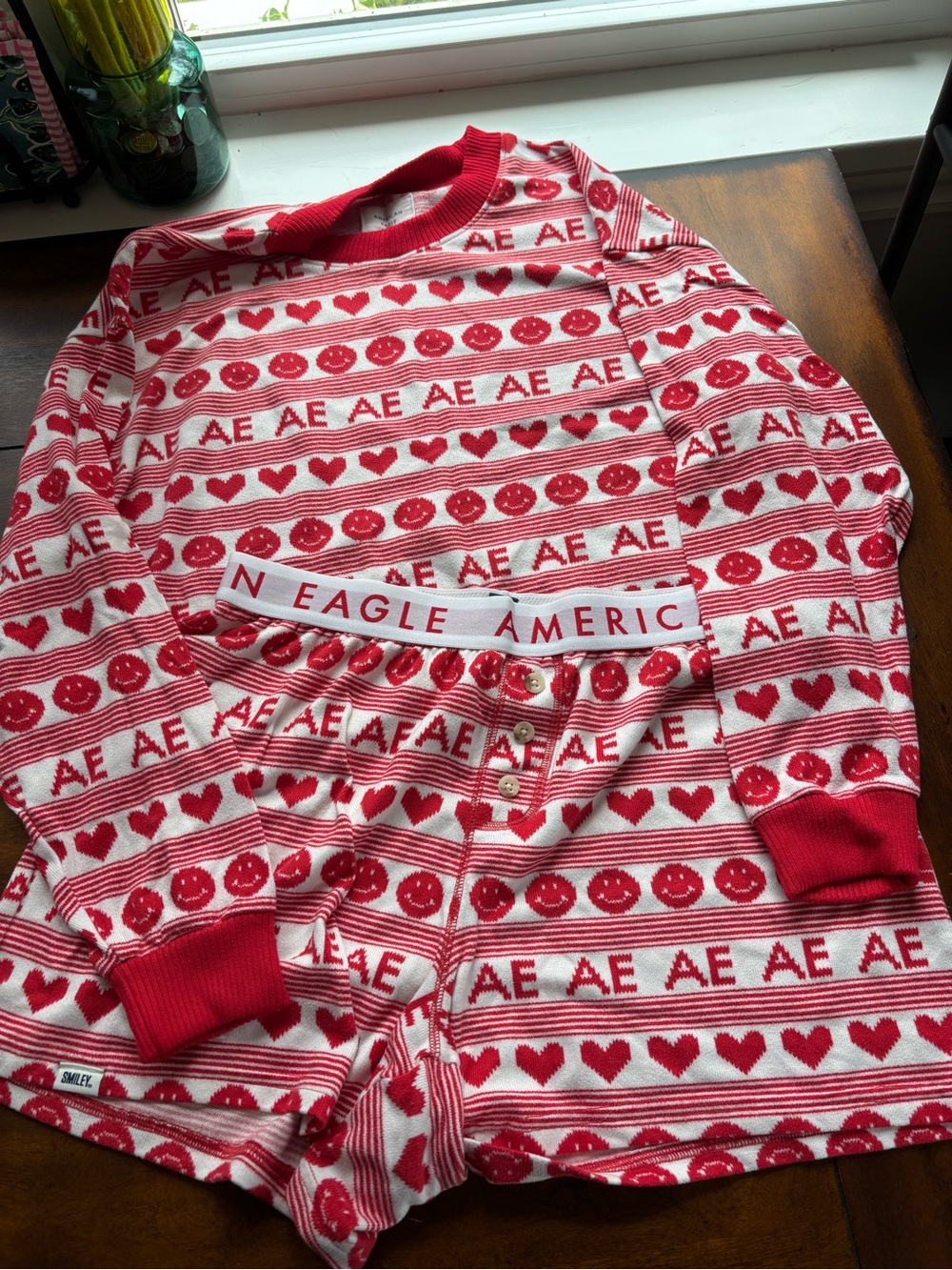 American Eagle Outfit Smile Pajama Set
